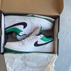 Jordan White and Green Sneakers